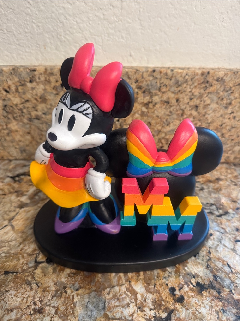 Disney Rainbow Pride Minnie Mouse Figurine with MM Initials